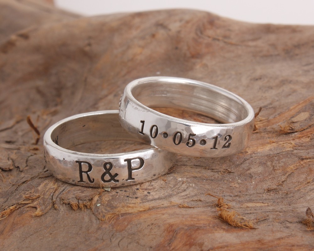 Custom Men's Wedding Bands - Sterling Silver 