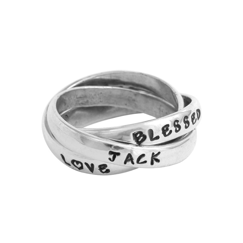 Ring with Names Silver, Personalized 