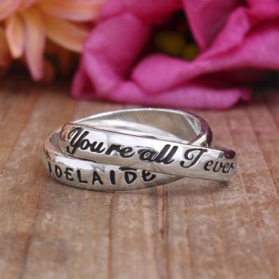 Hollow A-z Letter Initials Ring Name Alphabet Chunky Rings Bands Women's  Jewelry | eBay