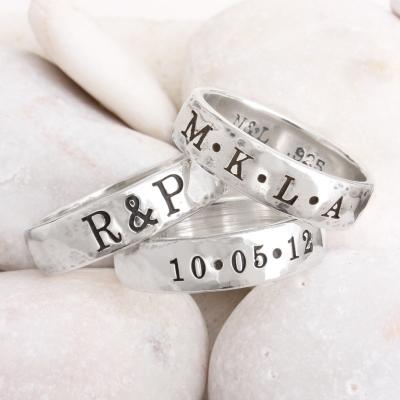 Sterling Silver Stackable Name Ring Stacking Name Ring Set Personalized  Mother's Rings - Etsy