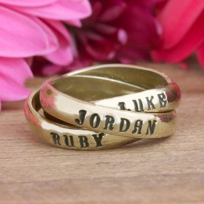 Titanium Steel Engrave name Lovers Couple Rings Gold Wave Pattern Wedding  Promise Ring For Women Men Engagement Jewelry | Wish