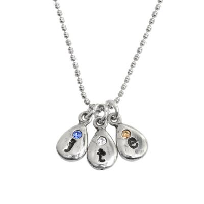 personalized initial necklace with birthstones