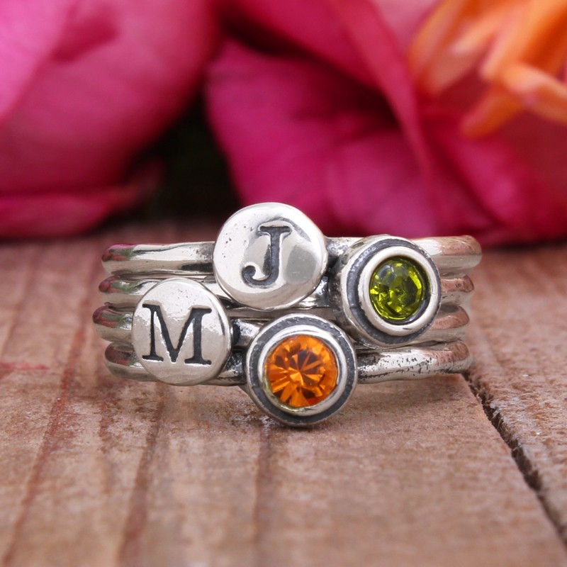 Personalized Mother Daughter Rings 